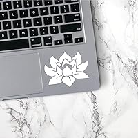 Sunset Graphics & Decals Lotus Flower Vinyl Decal for Laptop Phone Trackpad Keyboard Computer Tumbler Floral | White | 2.5 inches | SGD000129