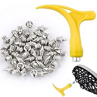 50Pcs 3/16 Inch Track and Field Spikes Shoes Spike Replacements Hard Steel Pyramid Track Spikes for Sprint Sports Short Running Cross Country, Include Spike Wrench