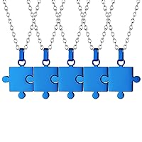 Puzzle Matching Necklace Personalized Custom BFF Pendant Necklaces Set for Women Men Family/Team/Classmates Names Jewelry