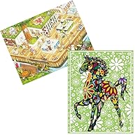 Two Plastic Jigsaw Puzzles Bundle - 1200 Piece - Smart - The Puzzle Shop and 500 Piece - The Pretty Horse [H2680+H1595]