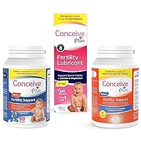 Conceive Plus Mens Fertility and Motility Bundle, Supports Healthy Male Fertile Health and Boost Volume, Fertility Lubricant 2.5 Ounce