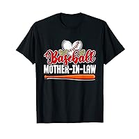 Baseball Mother-In-Law Leopard Mother's Day Mommy Mom Mama T-Shirt