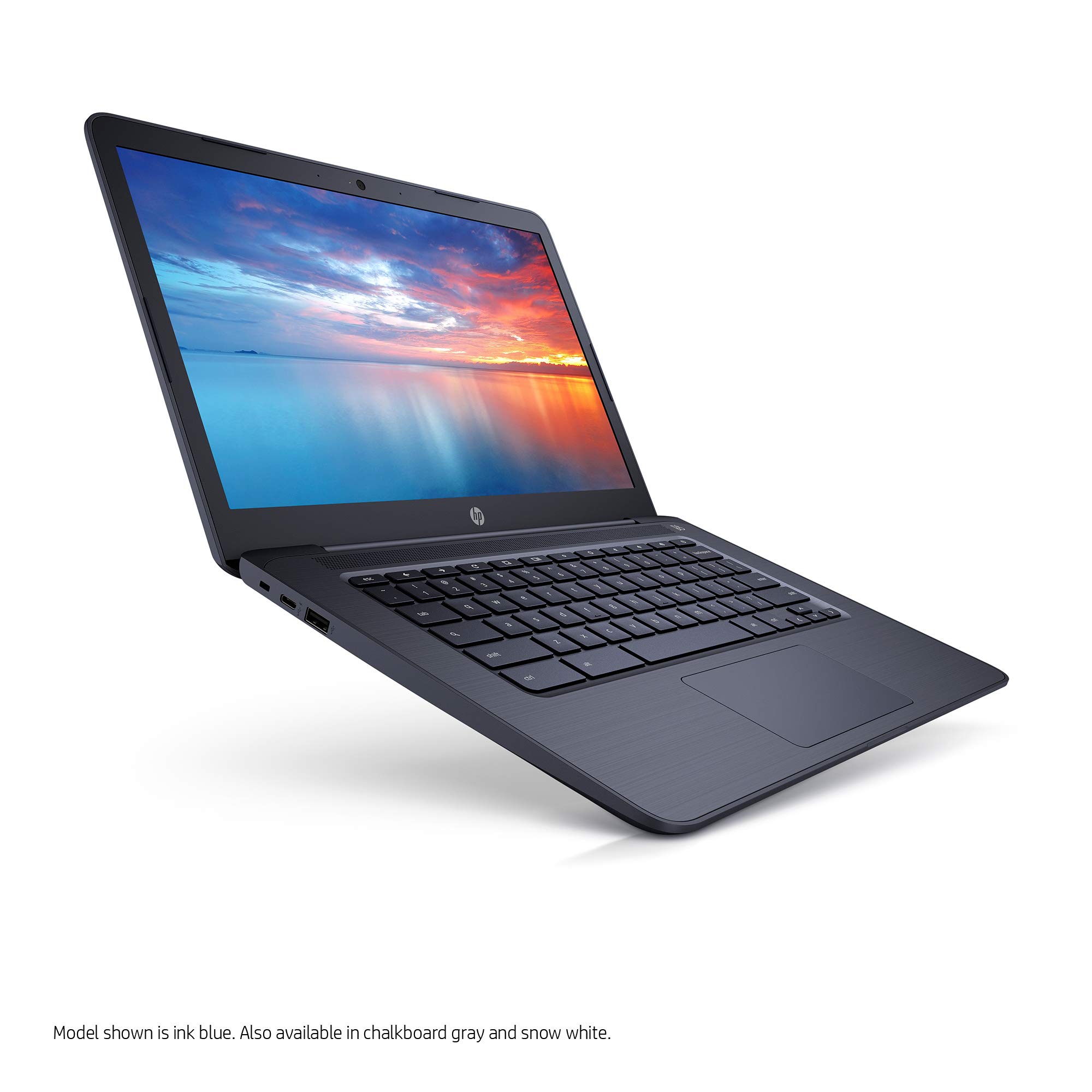 HP Chromebook 14-inch-Laptop-with 180-Degree-Hinge, Full HD Screen, AMD Dual-Core A4-9120-Processor, 4 GB SDRAM, 32 GB eMMC Storage, Chrome OS (14-db0080nr, Ink Blue)