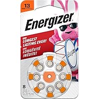 Energizer Hearing Aid Batteries Size 13, Orange Tab (8 Battery Count)