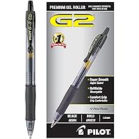 G2 Premium Gel Roller Pens, Bold Point 1 mm, Pack of 12, Black