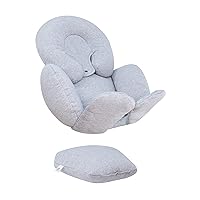 JYOKO Kids Reducer Cushion Infant Head & Baby Body Support Antiallergic 100% Cotton (Head, Body and Back Support, Grey Stone) 3 Parts