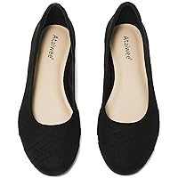 Ataiwee Women's Wide Width Flats Shoes - Casual Comfortable Round Plus Size Ballet Shoes.