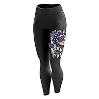 Tactical Pro Supply Patriotic American Flag Leggings for Women | Decorated in The USA | Made with 100% Cotton