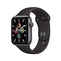Amazon Renewed Apple Watch SE (GPS + Cellular, 44mm) - Space Gray Aluminum Case with Black Sport Band (Renewed)