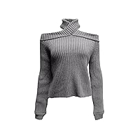 Women's Off Shoulder Sweater Batwing Sleeve Loose Oversized Pullover Knit Jumper Casual Long-Sleeved Stripe Tunic Top