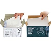 Super Saver Bundle - 50 Commode Liners + 100 Super Absorbent Pads - Universal Fit Disposable Bedside Commode Liners with Pads for Adult Commode Chairs, Portable Toilet Bags, or Camping Toilet Bags