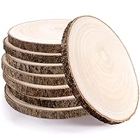 Pllieay 8Pcs 8-9 Inch Wood Slices, Natural Wood Slices for Centerpieces Large Unfinished Round Wood Pieces for Ornaments, Wood Circles for Wedding, Table Centerpieces Decor and Other DIY Crafts