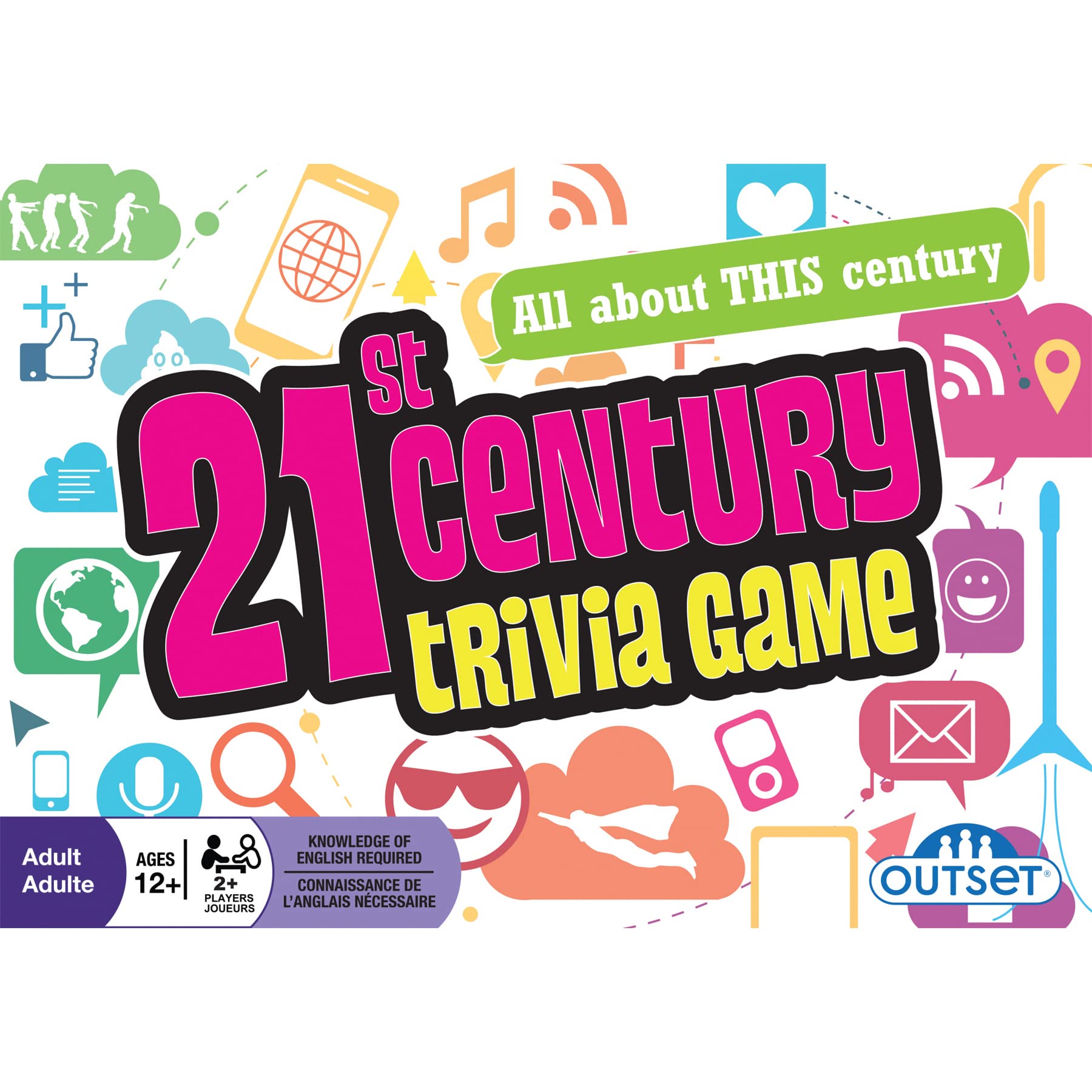 Outset Media 21st Century Trivia Game - Party Game - Family Game - Travel Game - Fun and Easy to Play - 1200 Trivia Questions - for 2 or More Players - Ages 12+