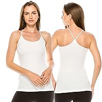American Made Y-Back Spaghetti Strap Basic Cami, UV Protective Fabric UPF 50+ (Made with Love in The USA)