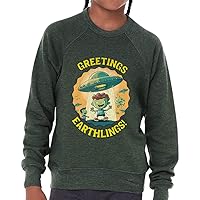Earthlings Kids' Raglan Sweatshirt - Quote Sponge Fleece Sweatshirt - Funny Sweatshirt