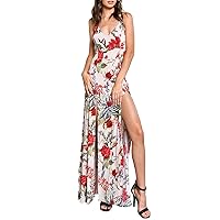 Vivicastle Women's Sexy Long Sleeve Tulip Wrap Slit Front Full Long Maxi Dress