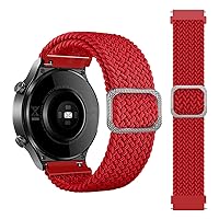 Nylon Smart Watch Band for 20mm 22mm Universal Braided Solo Loop Bracelet Watch4 40 44 Classic 46 42mm Strap (Color : Red, Size : 20mm Universal)