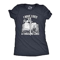 Womens I Have Lived A Thousand Lives T Shirt Funny Video Gaming Role Playing Reading Lovers Tee for Ladies