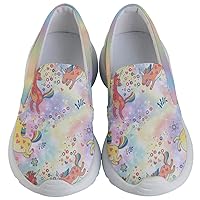 PattyCandy Child & Youth Slip Ons Joyful Animals & Lovely Unicorn Kids Lightweight Casual Shoes, Size:US8C - US7Y