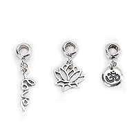 Mix and Mingle 1999-7733 Charm Pack 3Pc Metal Love Peace, Silver