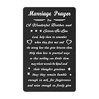 Anniversary Greeting Card for Brother and Sister In Law - Marriage Prayer - Wedding Gifts for Couple Newlywed, Metal Wallet Card