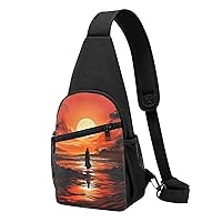 Sling Bag Crossbody for Women Fanny Pack Flowing Silhouette Chest Bag Daypack for Hiking Travel Waist Bag