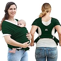 Baby Wraps Carrier, Baby Carrier Newborn to Toddler Newborn Carrier Breathable and Hands Free Baby Sling, Adjustable Infant Carriers Baby Carriers（Green)