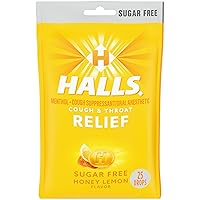 Relief Honey Lemon Sugar Free Cough Drops, 25 Drops