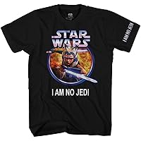 STAR WARS Graphic Tees Adult Shirts - Ahsoka Tano Jedi Fire T Shirt - Black Adult Unisex T Shirt