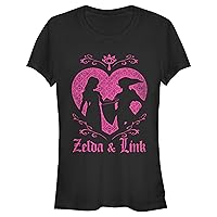 Nintendo Women's Short Link & Zelda Love Silhouette Crew Neck Graphic T-Shirt