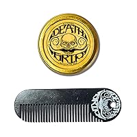 Death Grip Extra Strong Hold Mustache Wax and Death Grip Mustache Keychain Comb Set