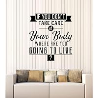 Vinyl Wall Decal Take Care of Body Motivation Health Healthy Quote Words Stickers Mural Large Decor (g2776) Black