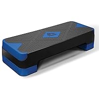 RBX Aerobic Step Platform with Non-Slip Textured Surface -2-Level Adjustable Steppers for Exercise, Compact, Lightweight, Easy-to-Store Exercise Step & Fitness Step Bench