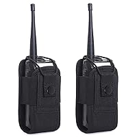 2 Pcs Radio Holster, Tactical Molle Radio Holder Walkie Talkie Pouch Case for Duty Belt, Tactical Molle Adjustable Two Way Radios Holder Bag Case for Walkie Talkies