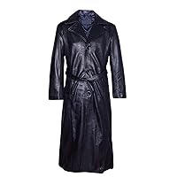 Mens Blade Trinity Stylish Wesley Snipes Halloween Party Wear Genuine Sheep Leather Trench Coat
