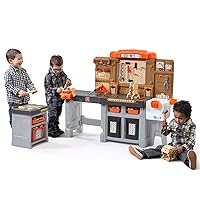 Step2 Pro Play Kids Workshop Play Set, Indoor/Oudoor Tool Bench, Toddlers Ages 3+ Years Old, 75 Piece Toy Accessories