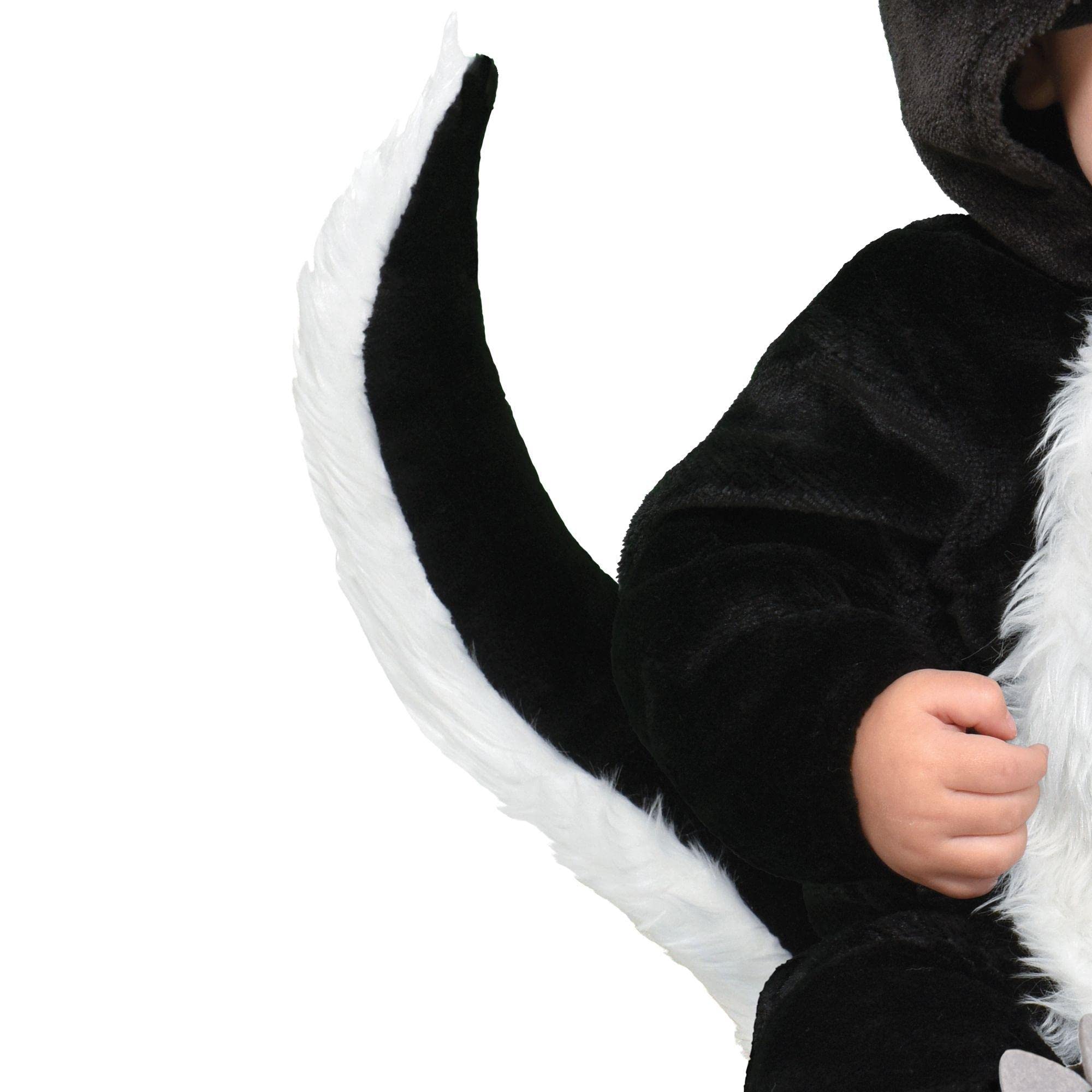 amscan Baby Skunk Hooded Jumpsuit - 6-12 Months -Black And White - 1 Pc