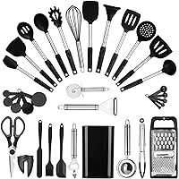 kithcen Utensils set 35 Cooking Utensils set Silicone and Stainless Steel Utensils Set Kitchen Tool Set,Baking Set Kitchen Set Kitchen Gadgets Kitchen Tools Cookware Set