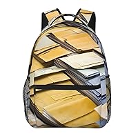 Postal Stationery Print Casual Backpack Outdoor Bag For Women Fits 15.6 Inch Laptop Backpack For Travel Work