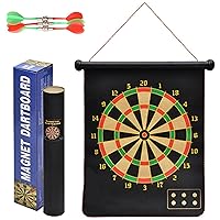 Ø17-inch Magnetic Board with 6 Darts, Double Sided Kids Board Set, Safe Magnetic Board for Kids Adults, Hanging Dartboard for Indoor Outdoor Party