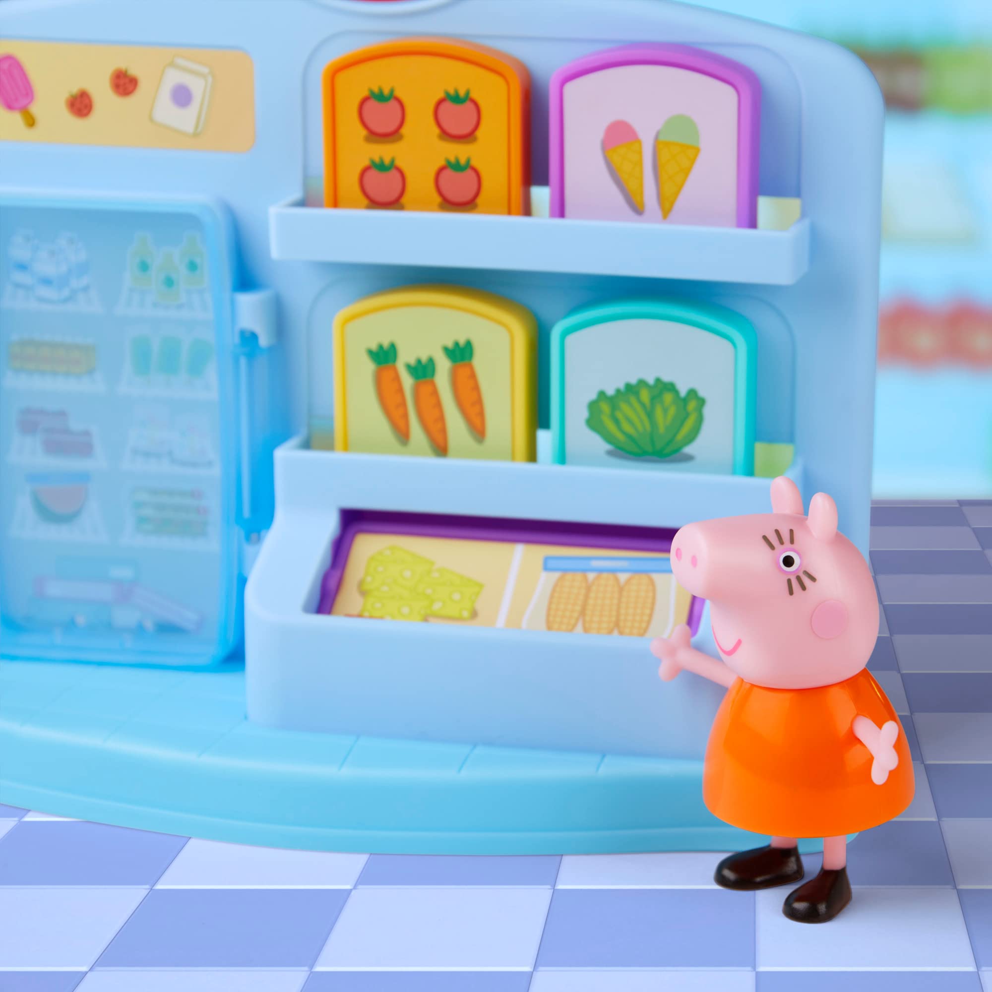 Peppa Pig Peppa’s Adventures Peppa’s Supermarket Playset Preschool Toy: Includes 2 Figures and 8 Themed Accessories; for Ages 3 and Up