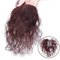 Hand Made Mono Curly Human Hair Clip in Toppers Wiglet for Women with Thinning Hair (10