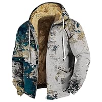 Mens Jacket Winter Long Sleeve Outdoor Thicken Cargo Jacket Outdoor Casual Fleece Sherpa Lined Work Jacket Coat