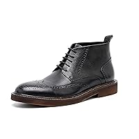 Men's Fashion Genuine Leather Brogues Oxford Boots Dress Formal Ankle Chelsea Boot