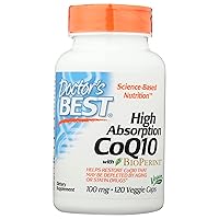 Doctors Best High Absorption CoQ10 with BioPerine 100 MG, Non-GMO, Vegan, 120 Veggie Capsule (Pack of 1)