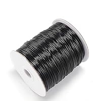 10m/lot 22 Color Leather Line Waxed Cotton Cord Thread,Waterproof Round Coated Wax Thread for for Jewelry Making DIY Bracelet Supplies Braided Bracelets DIY Accessories (Black, 1.5mm×10m)