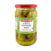 Tazah Hot Yellow Chili Peppers Pickle 1.58lbs 720g Kosher Pickled Spicy Peppers
