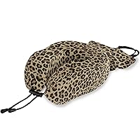 ALAZA Memory Foam Travel Pillow with Snap Clip Cheetah Leopard Print Animal Skin Neck Pillow for Airplane Travel Kit, Soft Comfortable and Washable