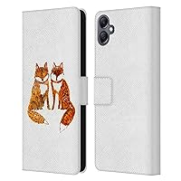 Head Case Designs Officially Licensed Wyanne Two Baby Foxes Animals 2 Leather Book Wallet Case Cover Compatible with Samsung Galaxy A05