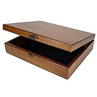 WE Games Old World Wooden Keepsake Box with Brass Closure and Walnut Finish, 12 x 9.5 inches, Felt-Lined Interior, Gift Quality, Store Photos, Card Collections, Sewing Accessories, Memories, Jewelry